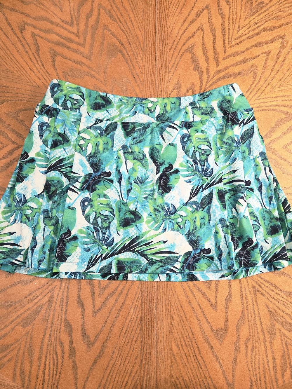 Tommy Bahama Active Tropical Print Golf Tennis Skort XL Azure Lagoon Palm Leaf